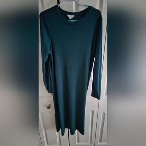 Teal Sweater Long Sleeve Dress